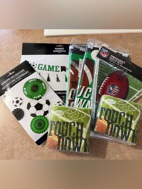 NFL Green and Black Football and Soccer Game Day Party Decorations